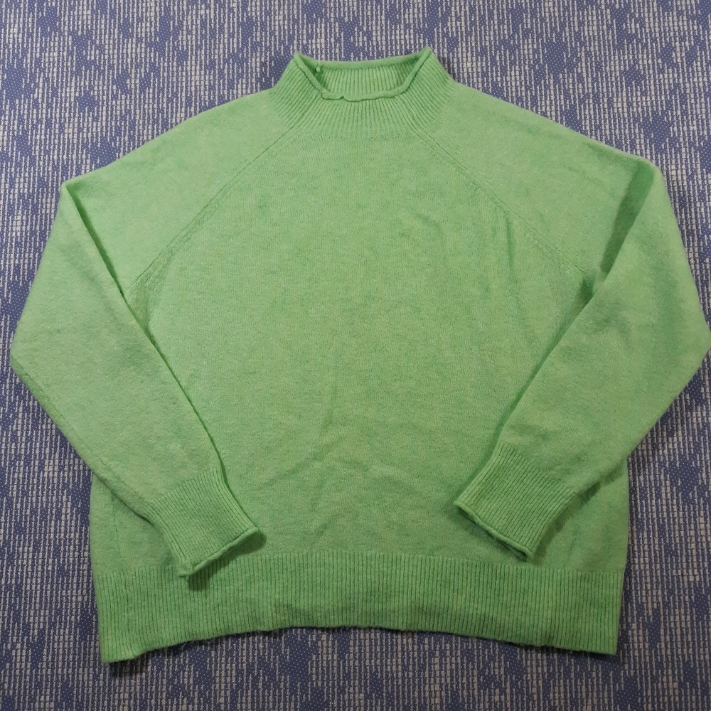 J.CREW Sweater Pullover Womens Medium Green Knit Cashmere? Raglan